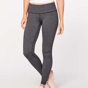 Lululemon Wunder Under Low-Rise Tight *28" Luon Variegated Knit Black Heathered